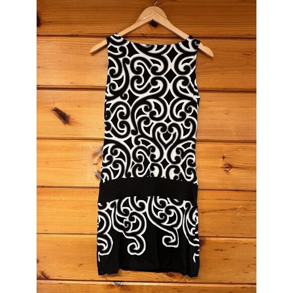 WHITE HOUSE BLACK MARKET Sleeveless Cowl Neck Drop Waist Shift Tunic Dress Sz S - Picture 3 of 3